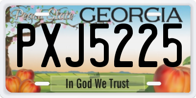 GA license plate PXJ5225