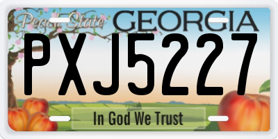 GA license plate PXJ5227