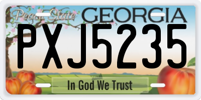 GA license plate PXJ5235