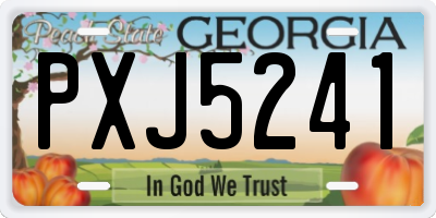 GA license plate PXJ5241