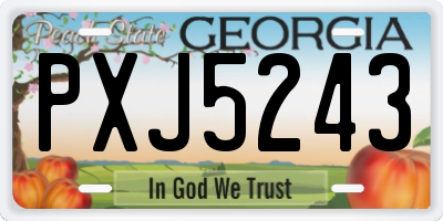 GA license plate PXJ5243