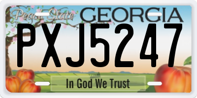 GA license plate PXJ5247
