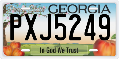 GA license plate PXJ5249