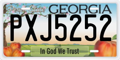 GA license plate PXJ5252