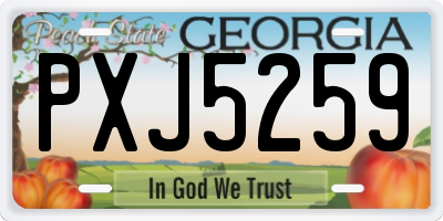 GA license plate PXJ5259