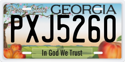 GA license plate PXJ5260