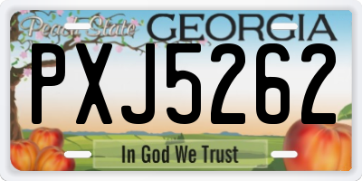 GA license plate PXJ5262