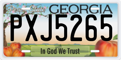 GA license plate PXJ5265