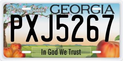 GA license plate PXJ5267