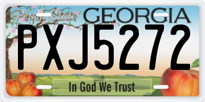 GA license plate PXJ5272