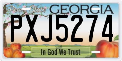 GA license plate PXJ5274