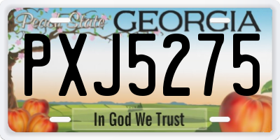 GA license plate PXJ5275