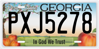 GA license plate PXJ5278