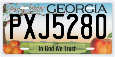 GA license plate PXJ5280