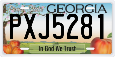 GA license plate PXJ5281