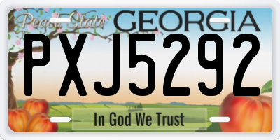 GA license plate PXJ5292