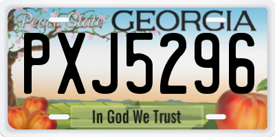 GA license plate PXJ5296
