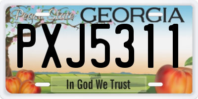 GA license plate PXJ5311