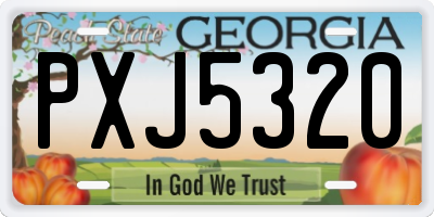 GA license plate PXJ5320