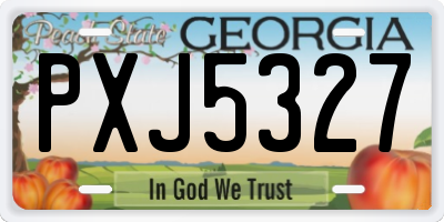 GA license plate PXJ5327