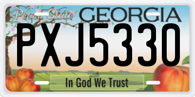 GA license plate PXJ5330