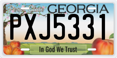 GA license plate PXJ5331