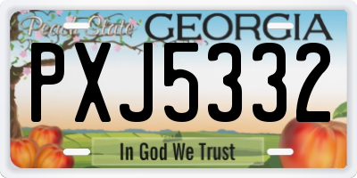GA license plate PXJ5332