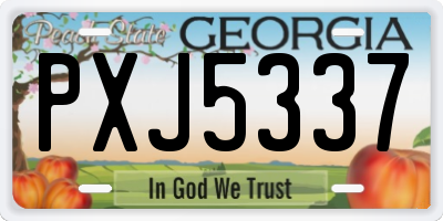 GA license plate PXJ5337