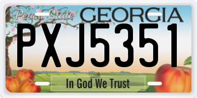 GA license plate PXJ5351