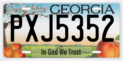 GA license plate PXJ5352