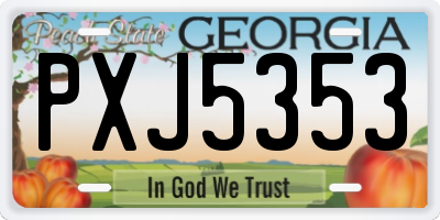 GA license plate PXJ5353