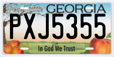 GA license plate PXJ5355