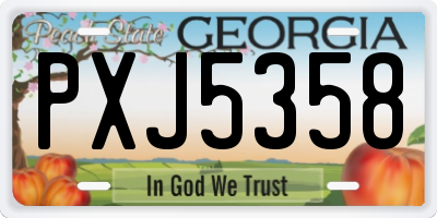 GA license plate PXJ5358