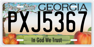 GA license plate PXJ5367