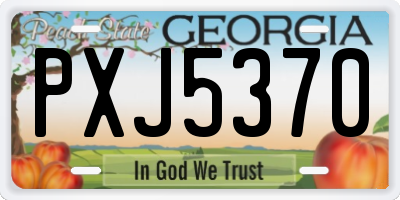 GA license plate PXJ5370