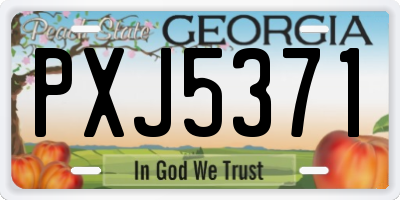 GA license plate PXJ5371