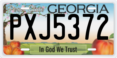 GA license plate PXJ5372