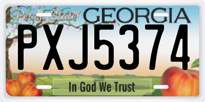GA license plate PXJ5374