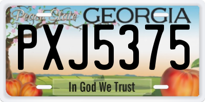 GA license plate PXJ5375