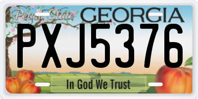 GA license plate PXJ5376