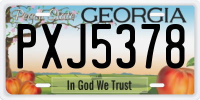 GA license plate PXJ5378