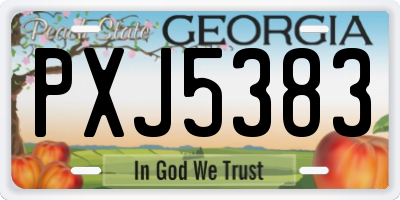 GA license plate PXJ5383