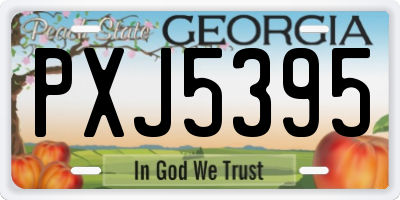 GA license plate PXJ5395