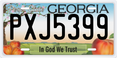 GA license plate PXJ5399