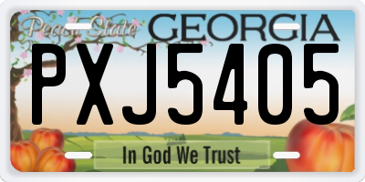 GA license plate PXJ5405