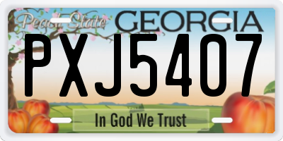 GA license plate PXJ5407