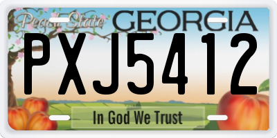 GA license plate PXJ5412