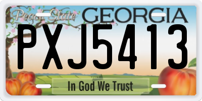 GA license plate PXJ5413