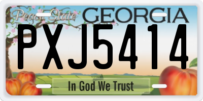 GA license plate PXJ5414