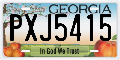 GA license plate PXJ5415
